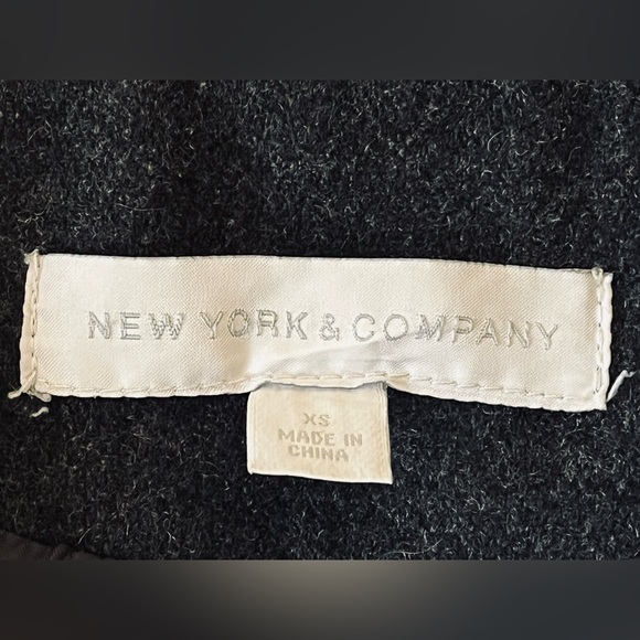 New York & Company Double Breasted Wool Blend Pea Coat Dark Gray Size XS - Picture 7 of 13